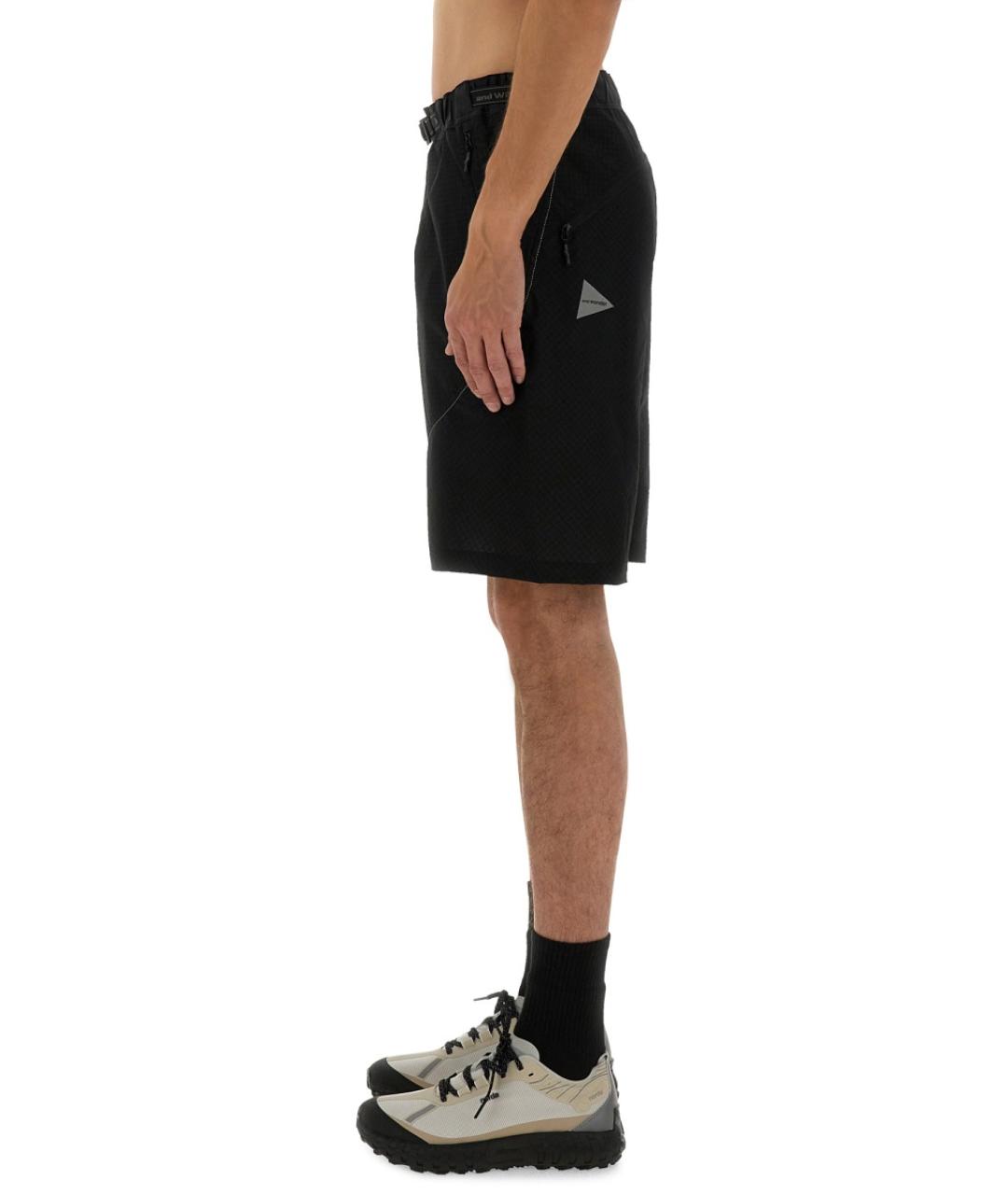 AND WANDER Черные полиамидовые шорты, фото 4