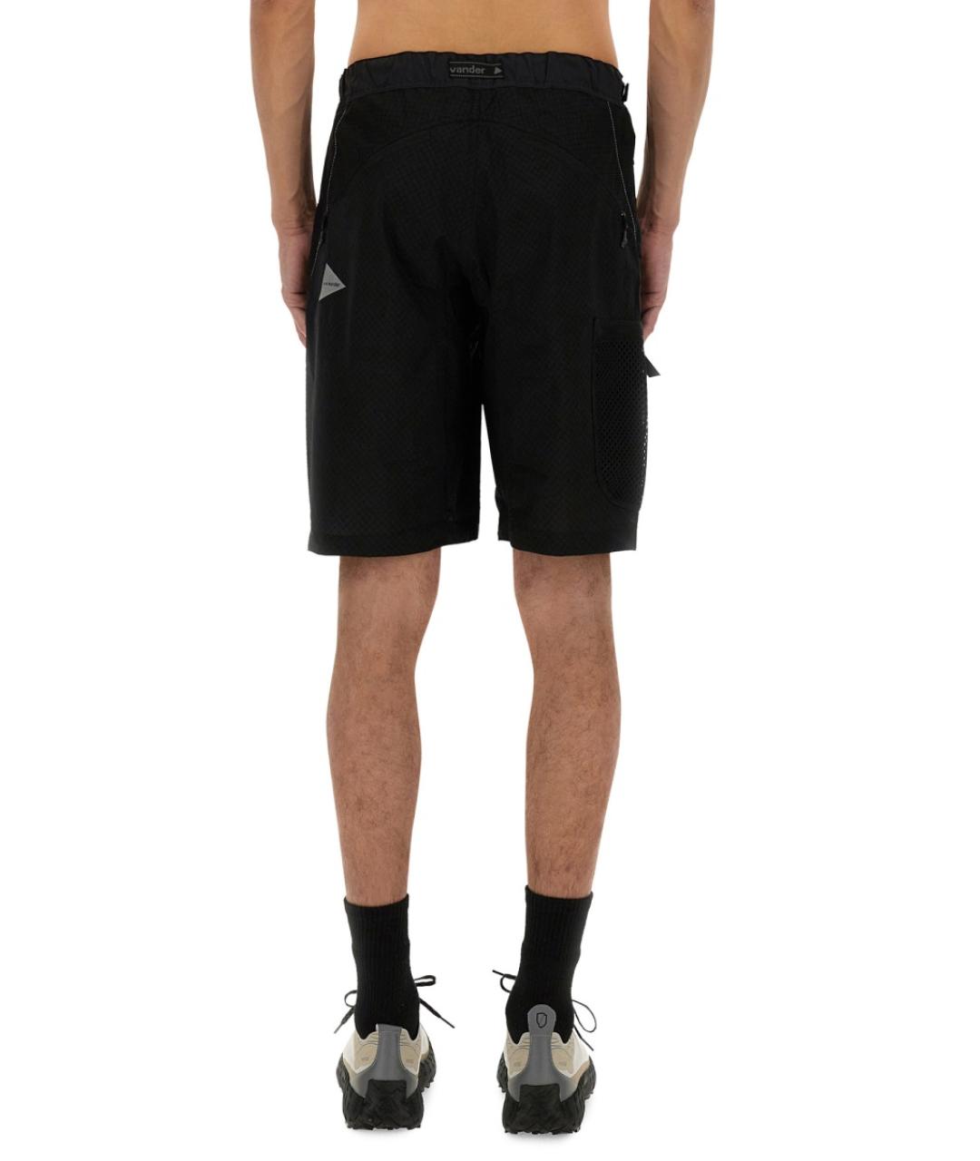 AND WANDER Черные полиамидовые шорты, фото 3