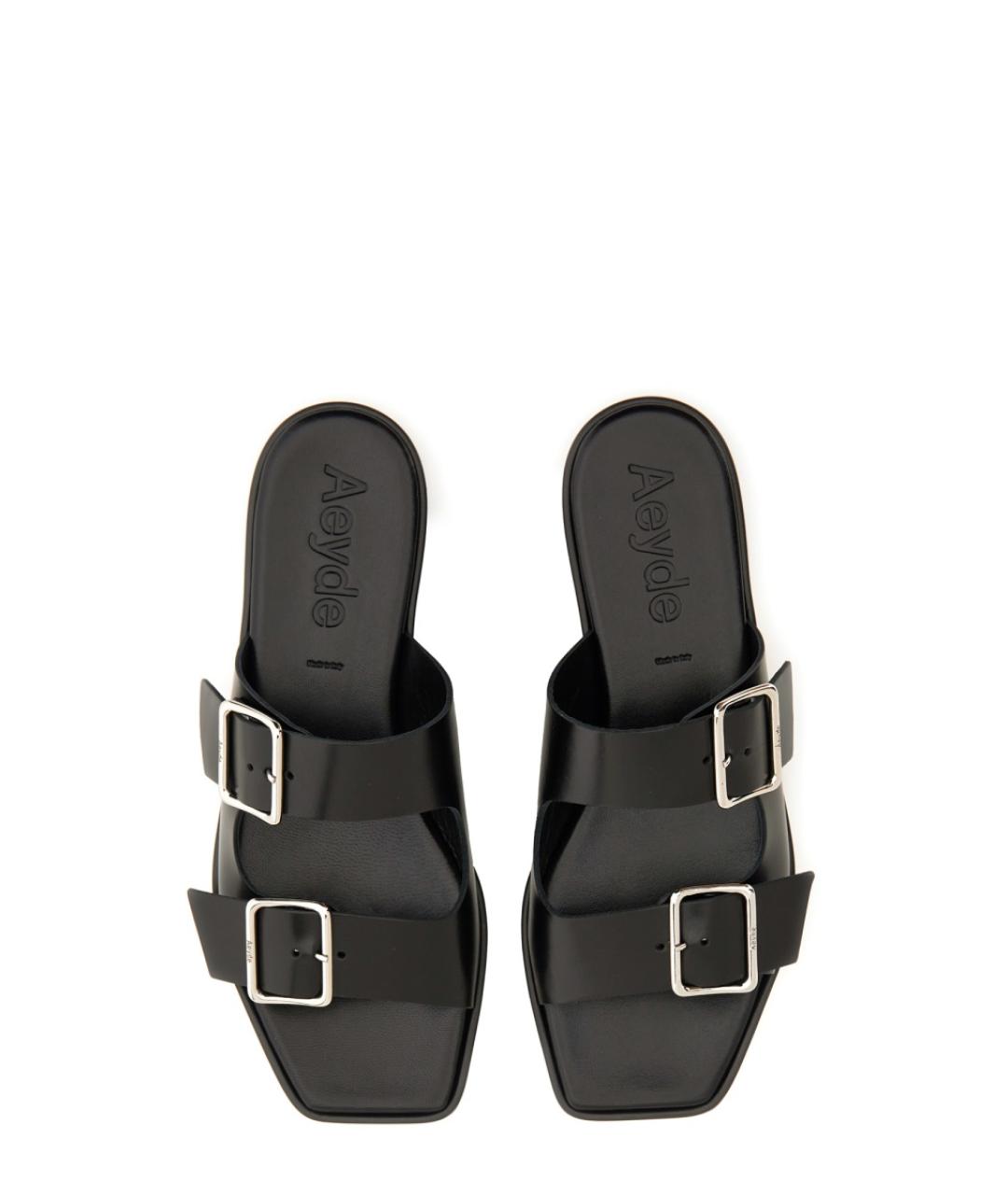 AEYDE Черные кожаные сандалии, фото 5