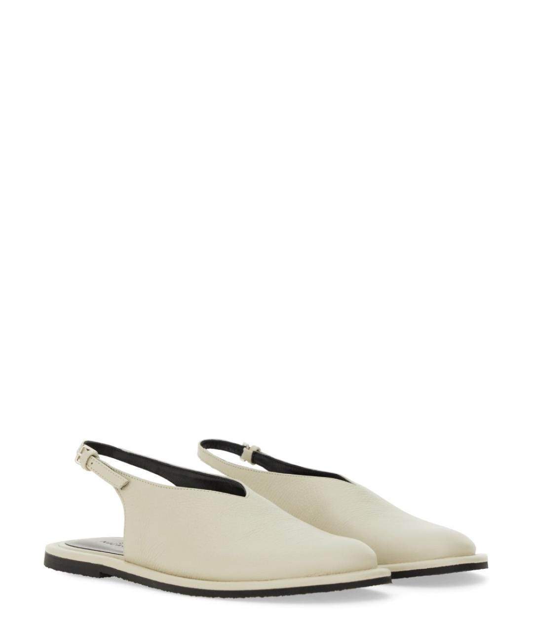 STUDIO NICHOLSON Белые кожаные балетки, фото 2