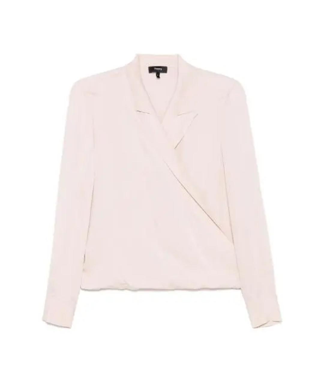 THEORY Розовая шелковая блузы, фото 1