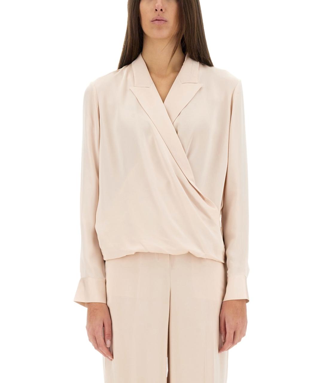 THEORY Розовая шелковая блузы, фото 5
