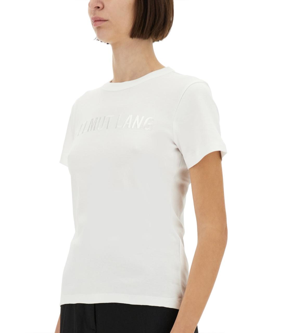 HELMUT LANG Белая хлопковая футболка, фото 3