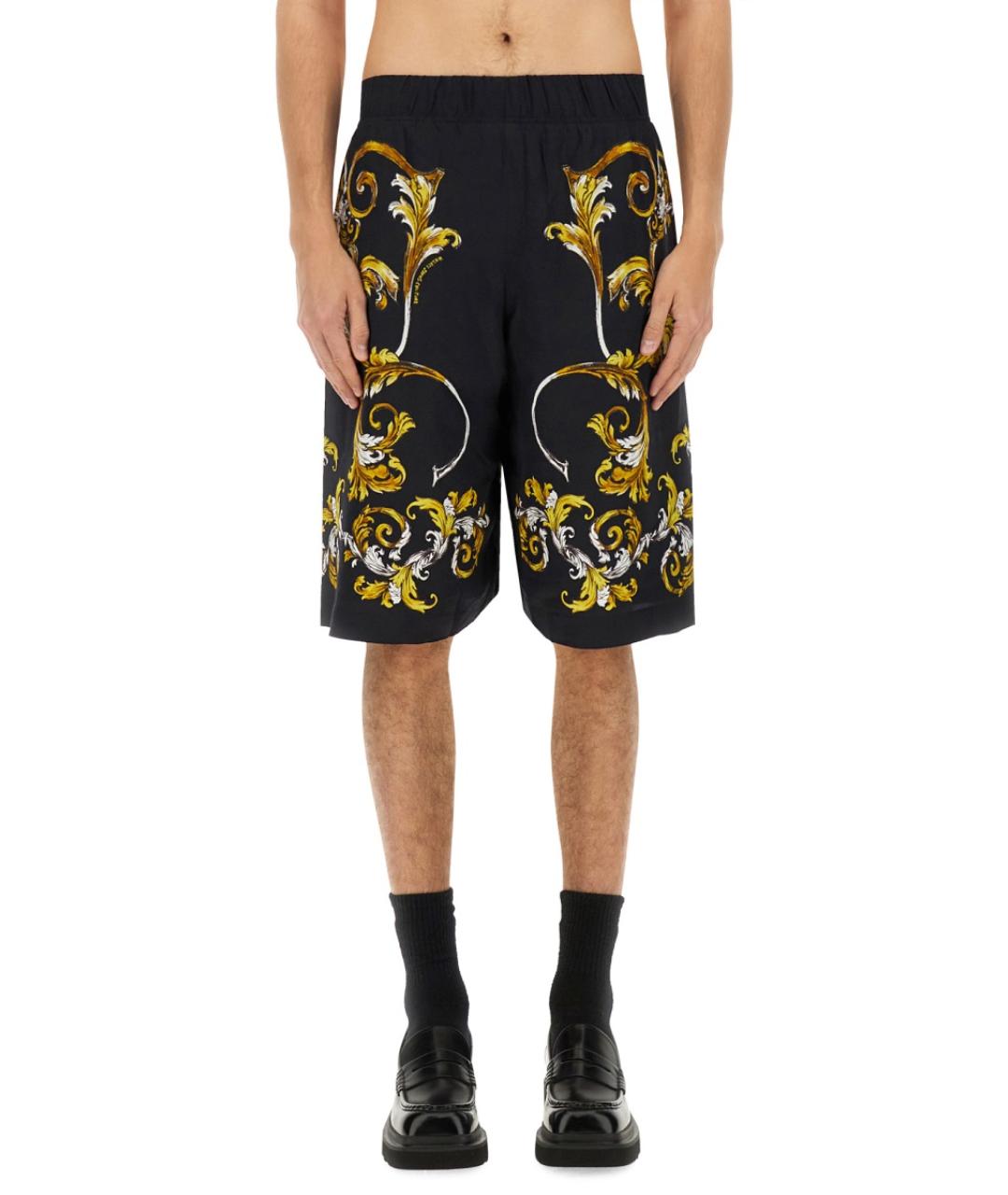 VERSACE JEANS COUTURE Черные вискозные шорты, фото 5