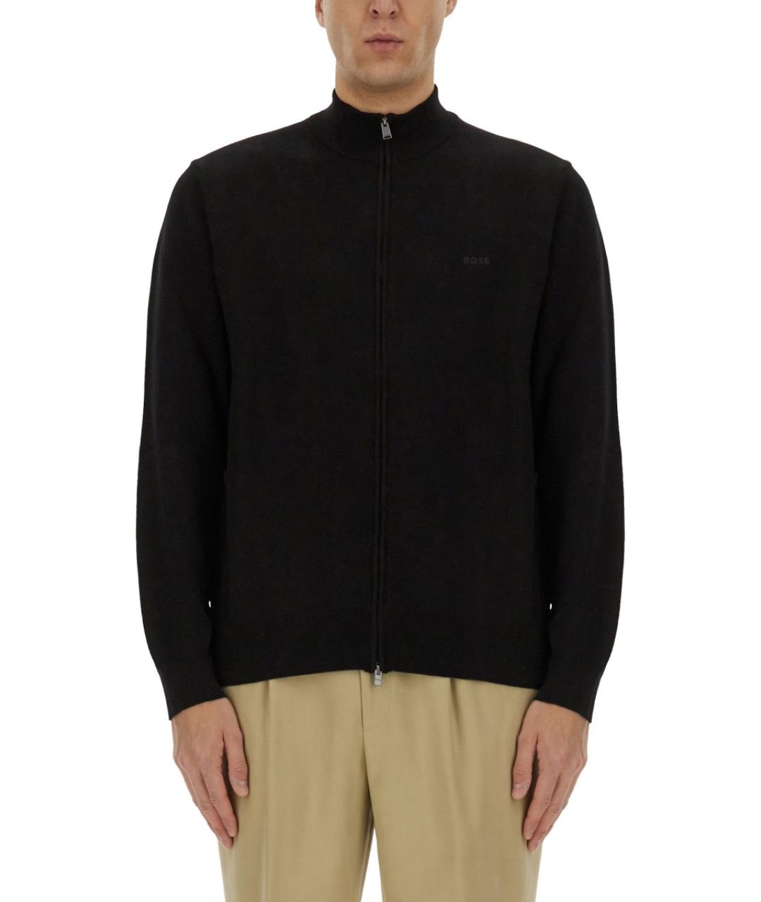 HUGO BOSS Черный хлопковый кардиган, фото 5