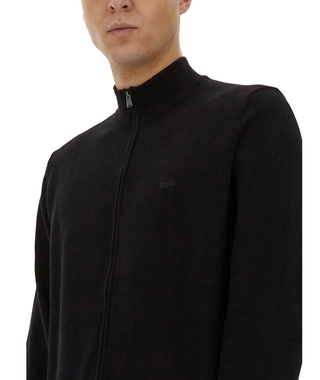 HUGO BOSS Черный хлопковый кардиган, фото 4