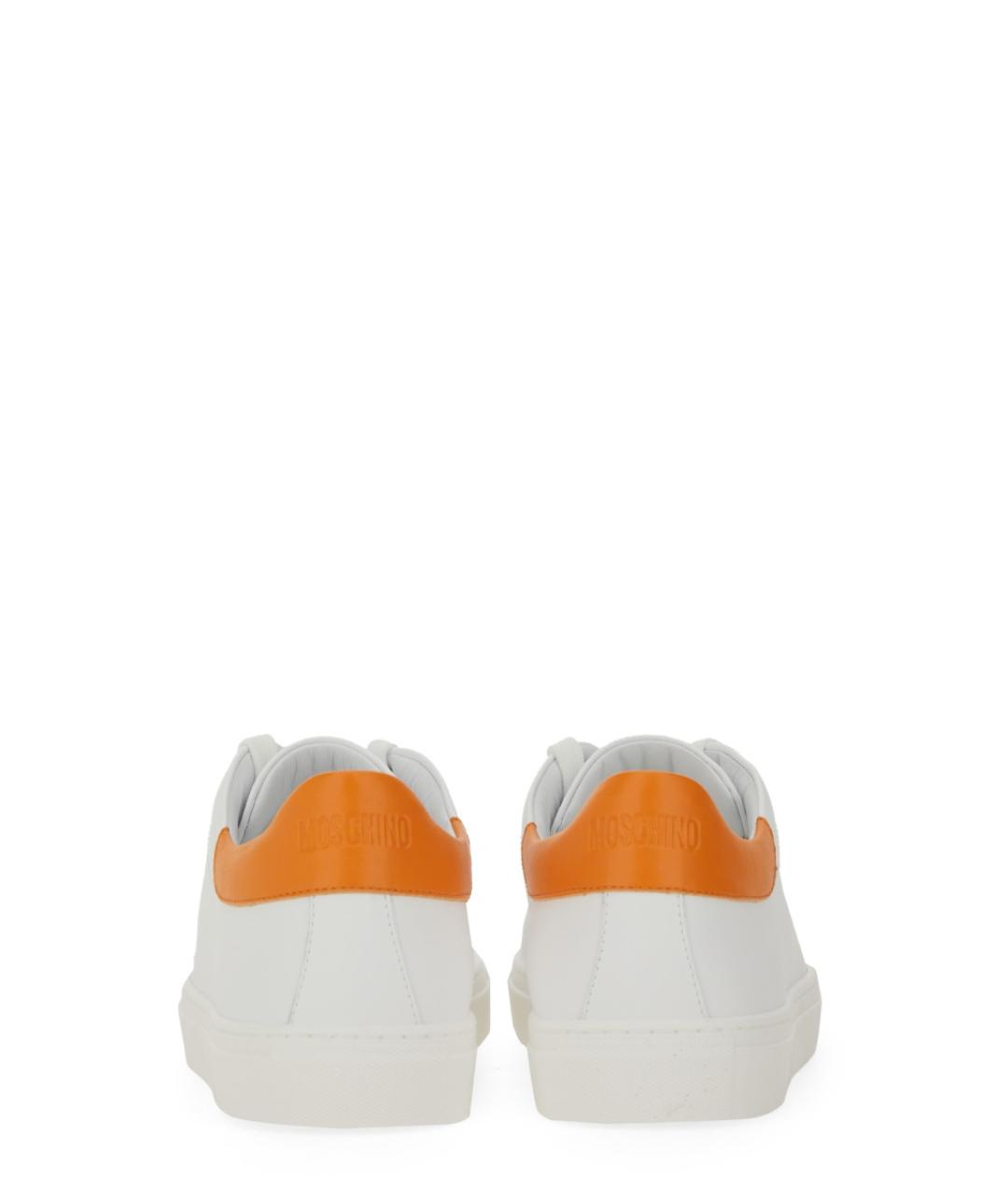 MOSCHINO Белые кожаные низкие кроссовки / кеды, фото 6