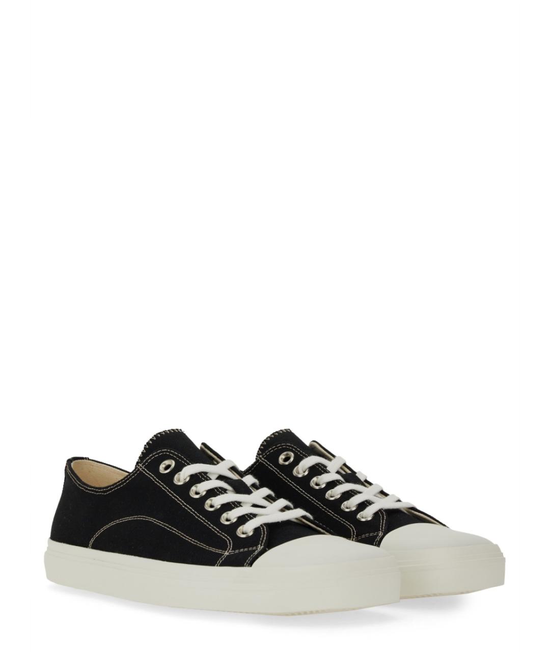 MOSCHINO Черные кожаные низкие кроссовки / кеды, фото 2