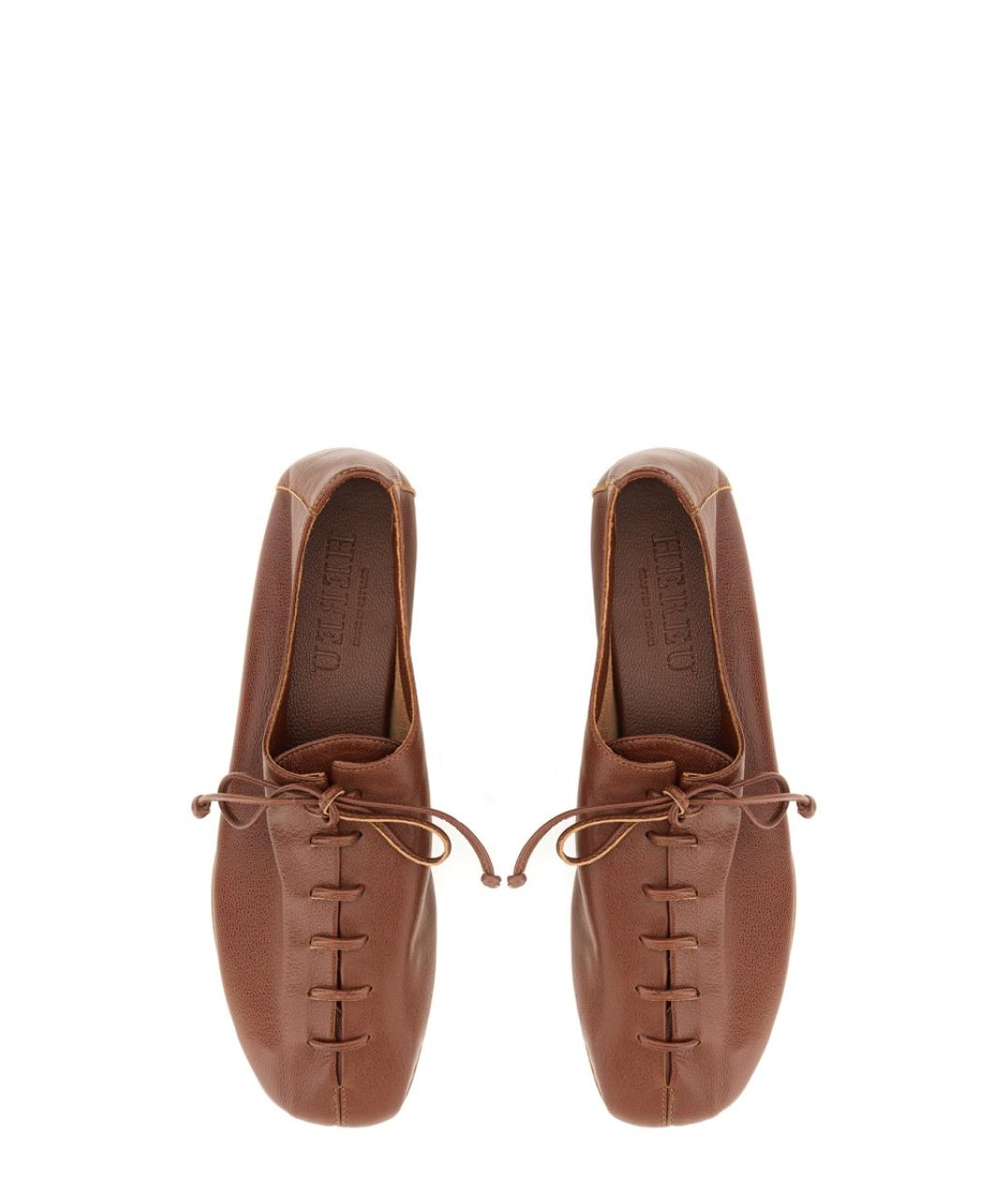 HEREU Коричневые кожаные брогги и оксфорды, фото 5