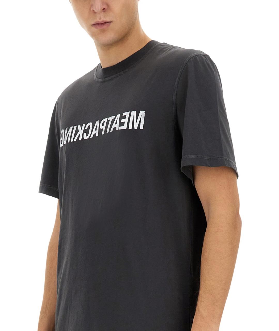 HELMUT LANG Черная хлопковая футболка, фото 4