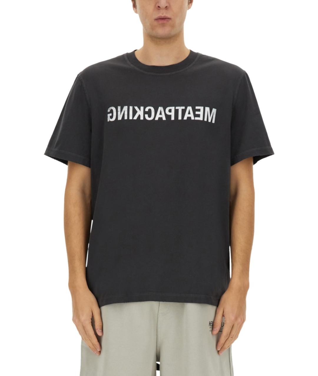 HELMUT LANG Черная хлопковая футболка, фото 5