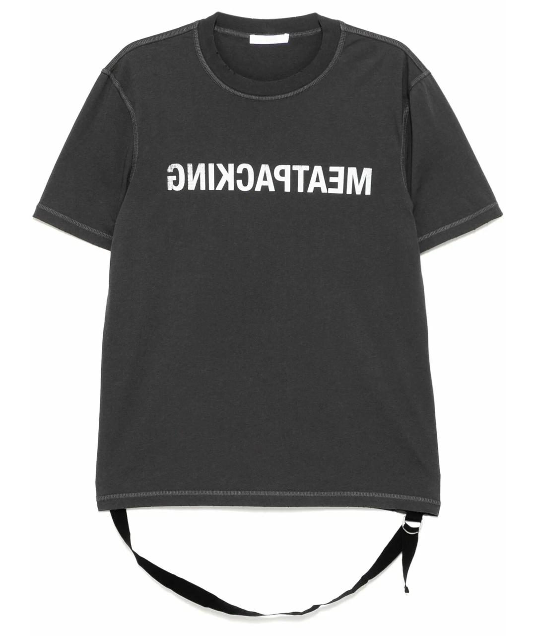 HELMUT LANG Черная хлопковая футболка, фото 1