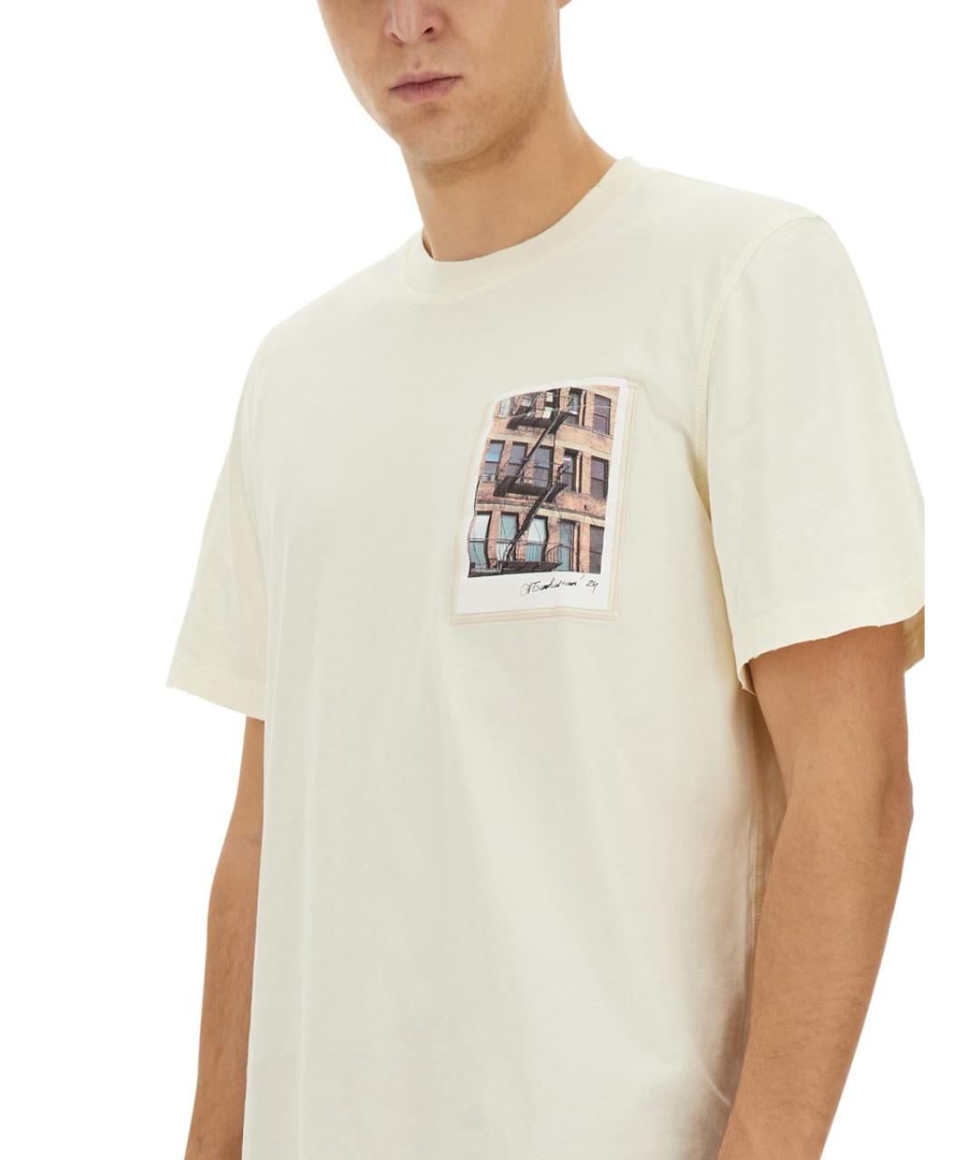 HELMUT LANG Белая хлопковая футболка, фото 4