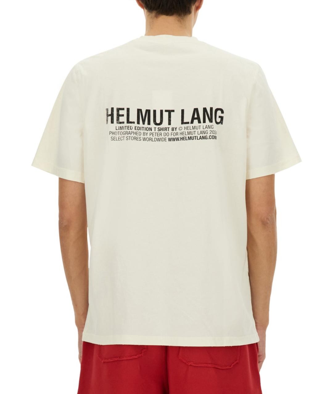 HELMUT LANG Белая хлопковая футболка, фото 3