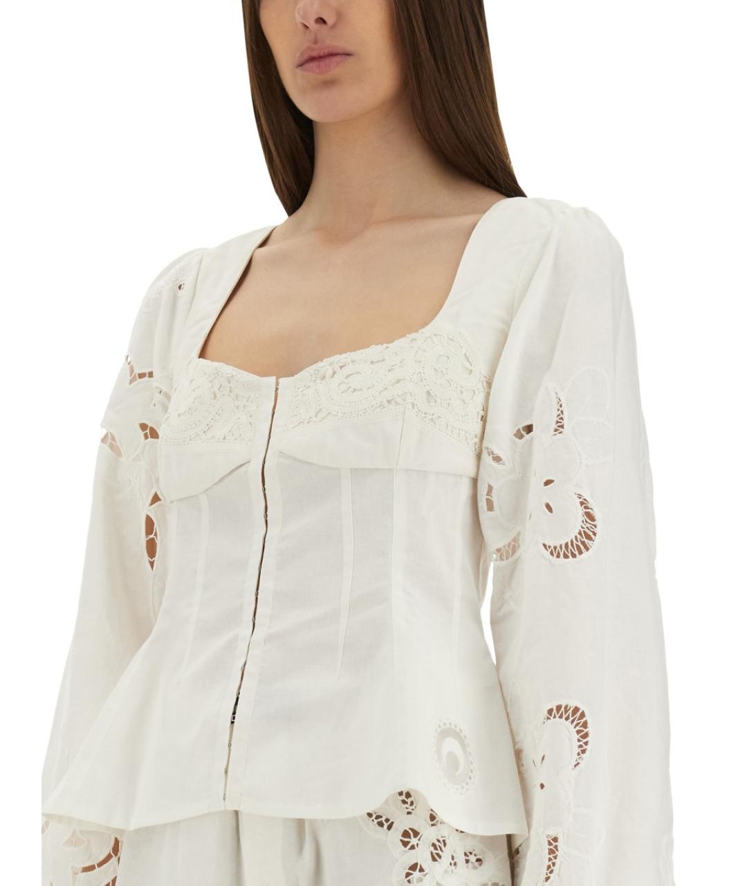 MARINE SERRE Белая хлопковая блузы, фото 4