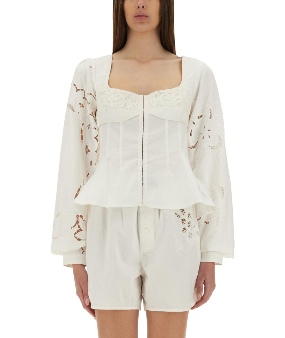 MARINE SERRE Белая хлопковая блузы, фото 5