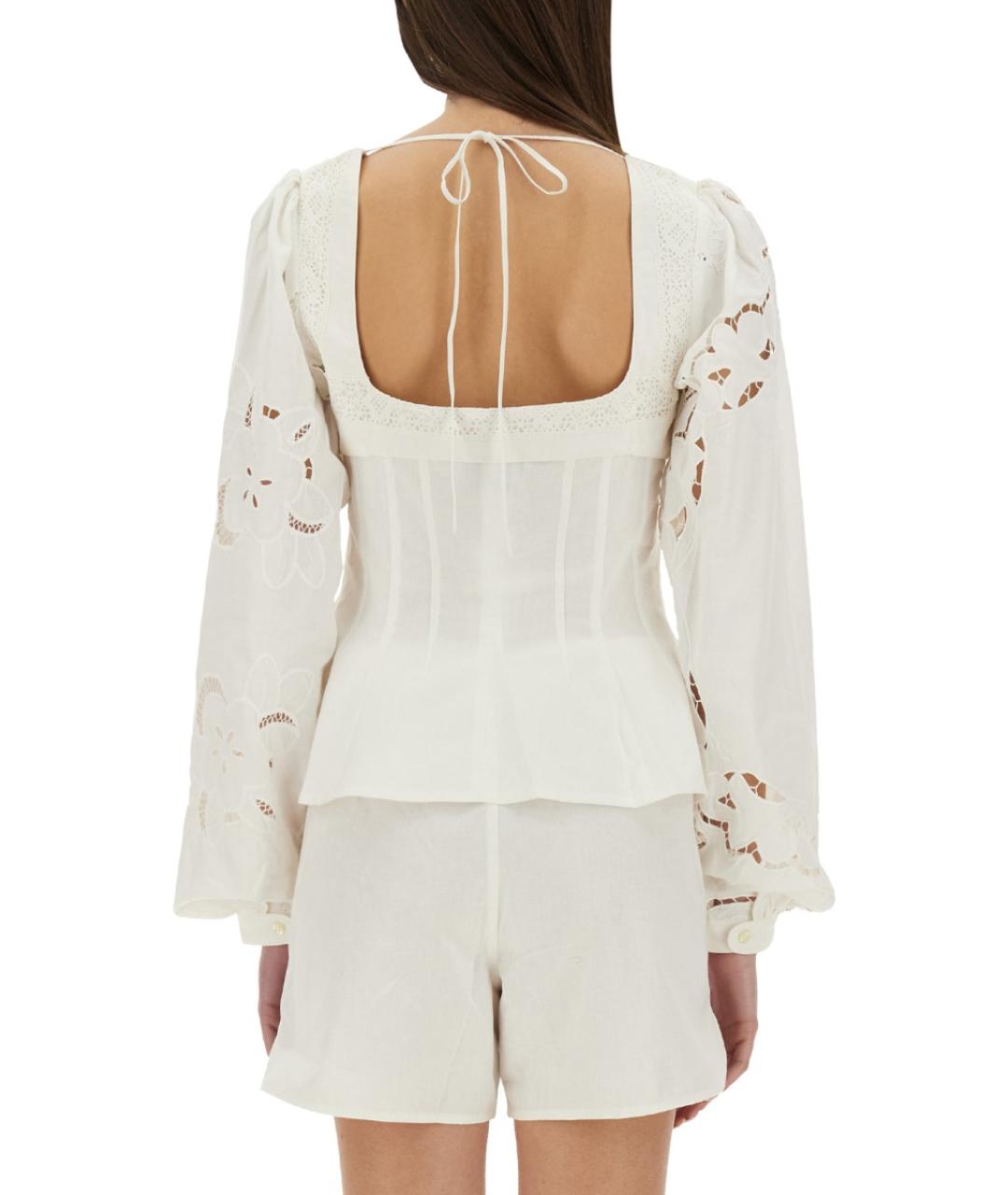 MARINE SERRE Белая хлопковая блузы, фото 3