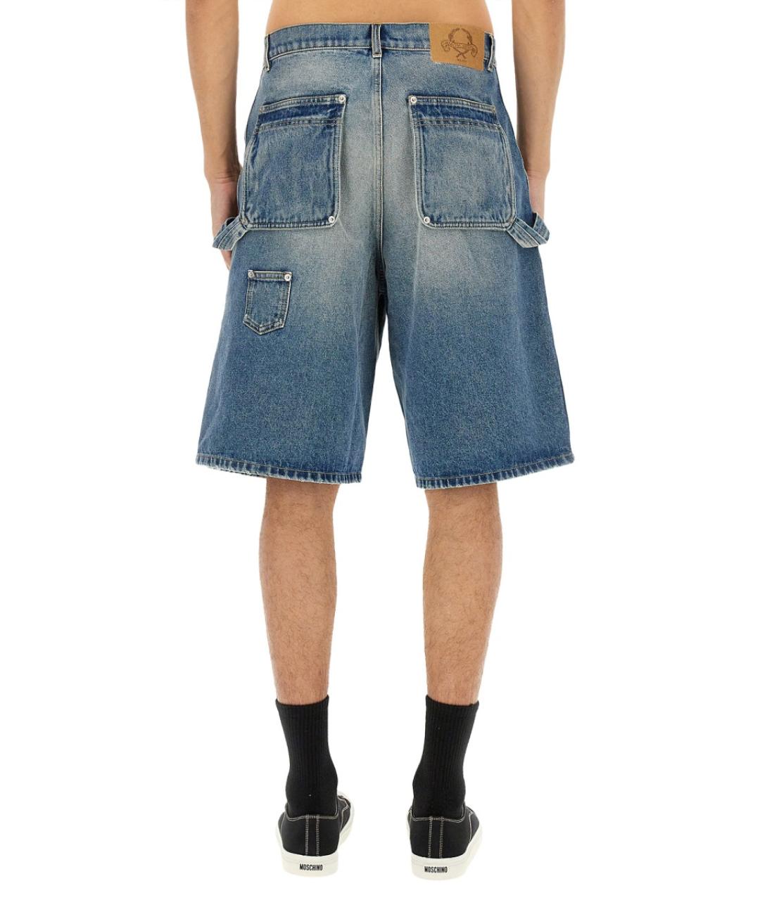 MOSCHINO Синие хлопковые шорты, фото 4