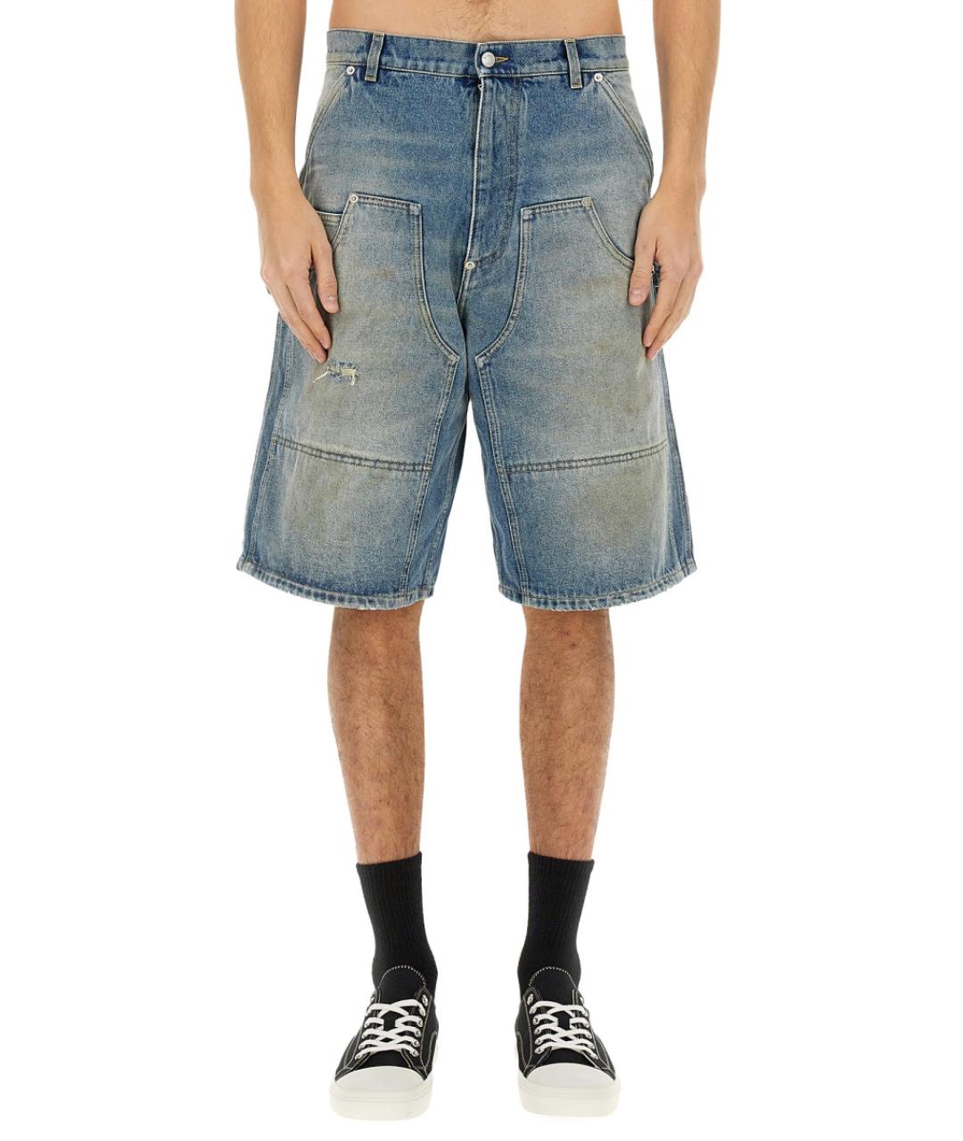 MOSCHINO Синие хлопковые шорты, фото 2