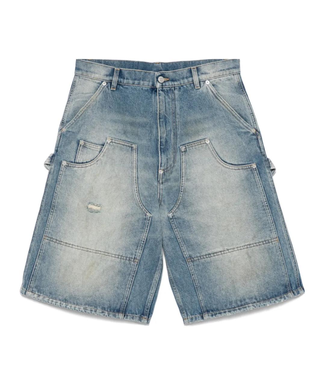 MOSCHINO Синие хлопковые шорты, фото 1