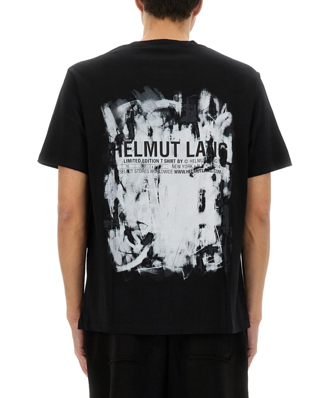 HELMUT LANG Черная хлопковая футболка, фото 3