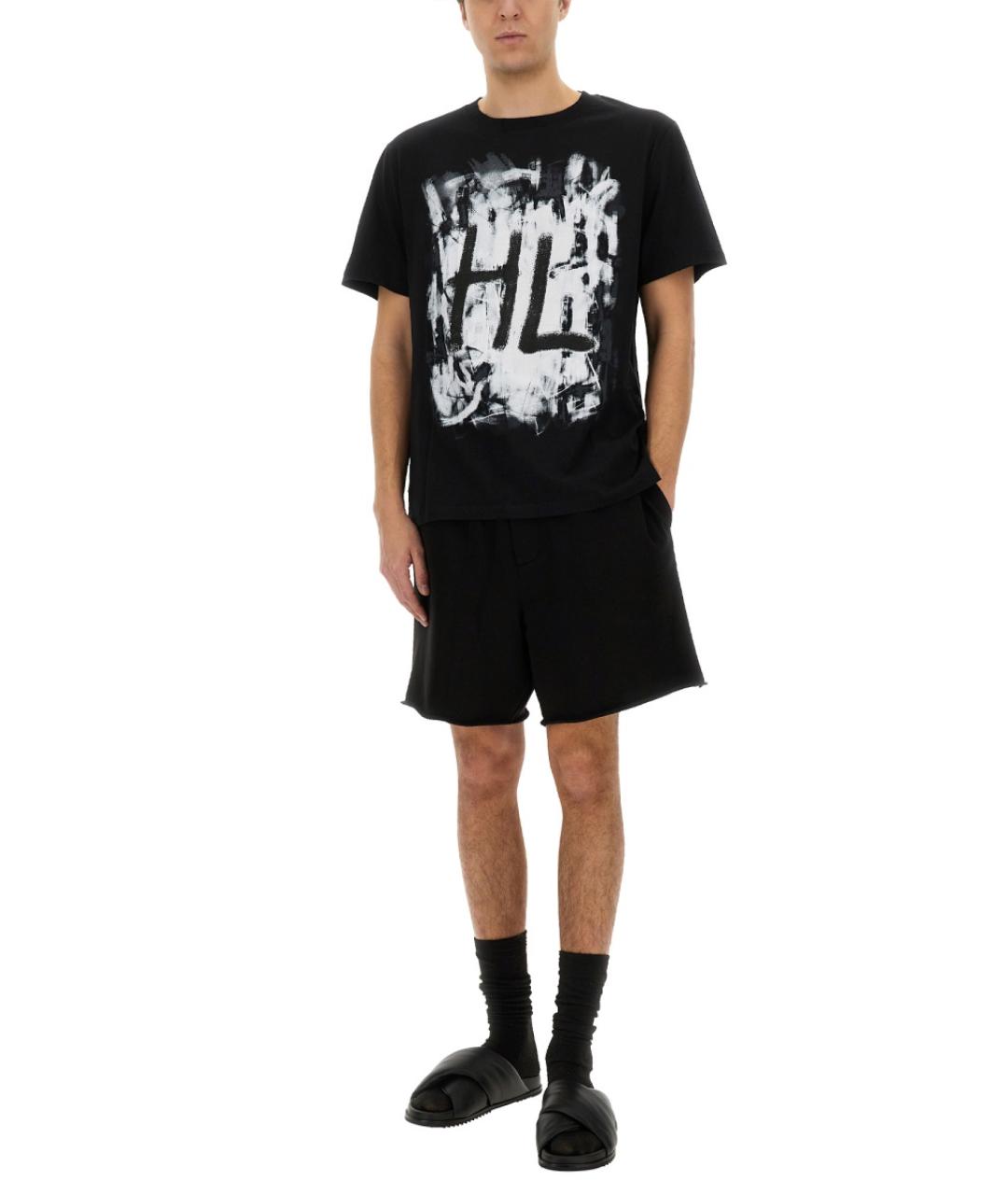 HELMUT LANG Черная хлопковая футболка, фото 2