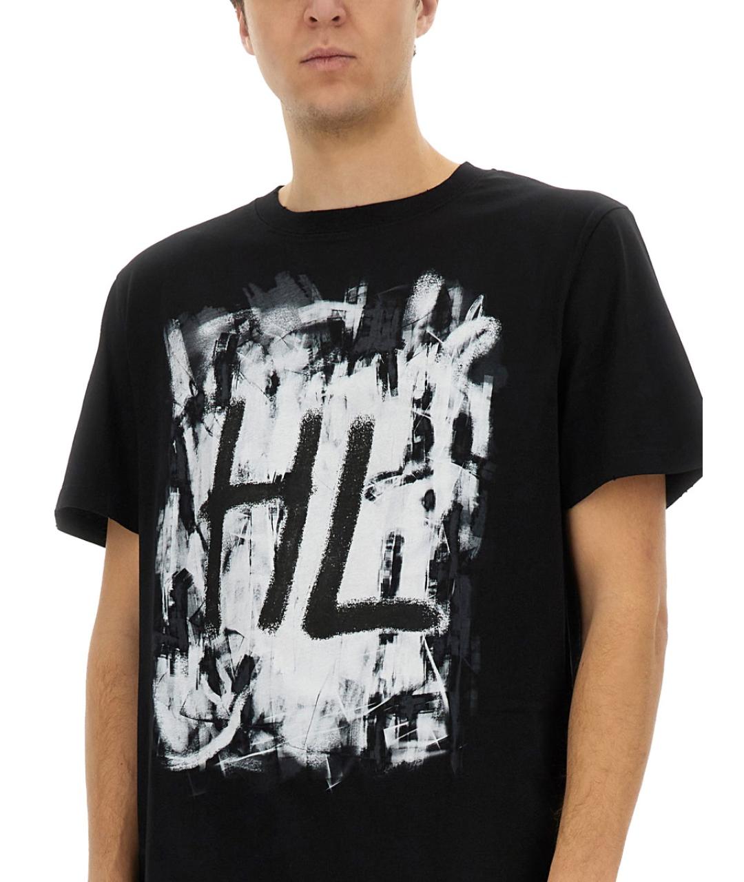 HELMUT LANG Черная хлопковая футболка, фото 4