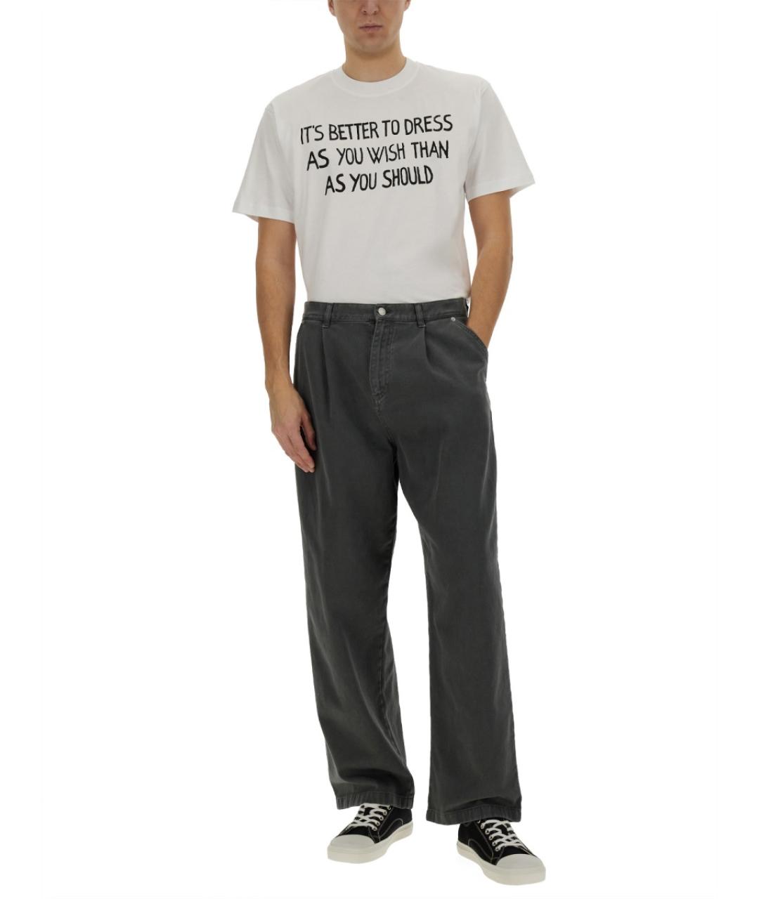 MOSCHINO Серые хлопковые прямые джинсы, фото 2