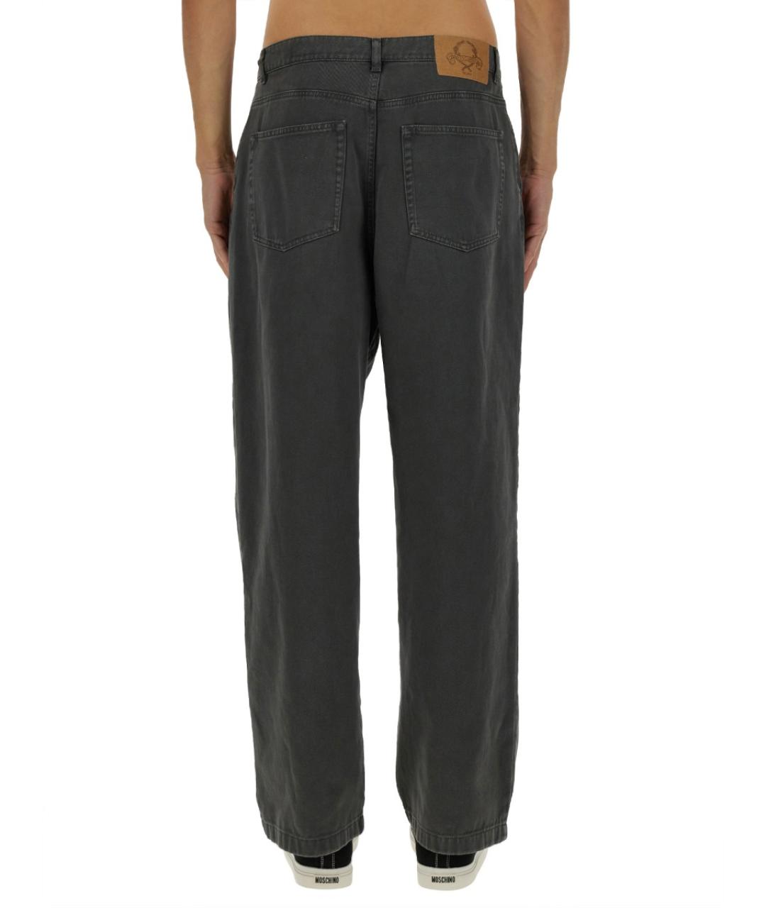 MOSCHINO Серые хлопковые прямые джинсы, фото 3