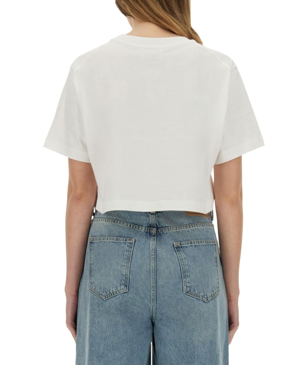 MOSCHINO JEANS Белая хлопковая футболка, фото 3