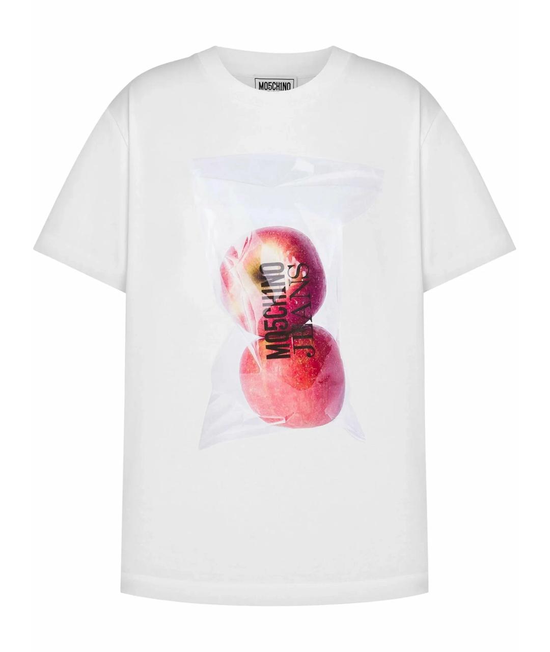 MOSCHINO JEANS Белая хлопковая футболка, фото 1