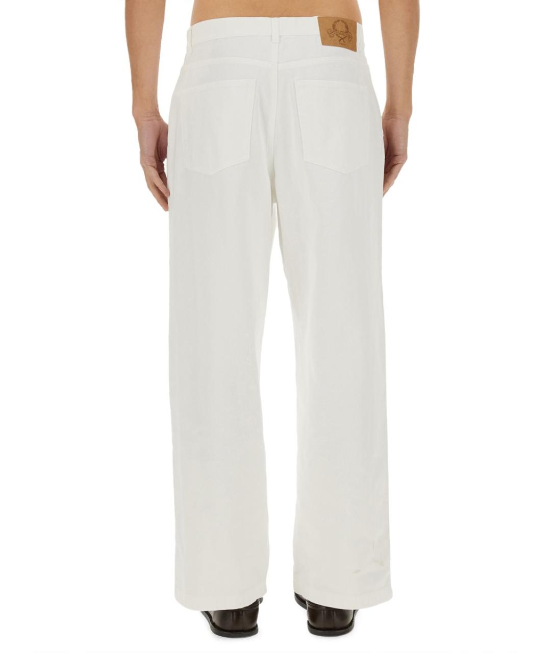 MOSCHINO Белые хлопковые прямые джинсы, фото 4