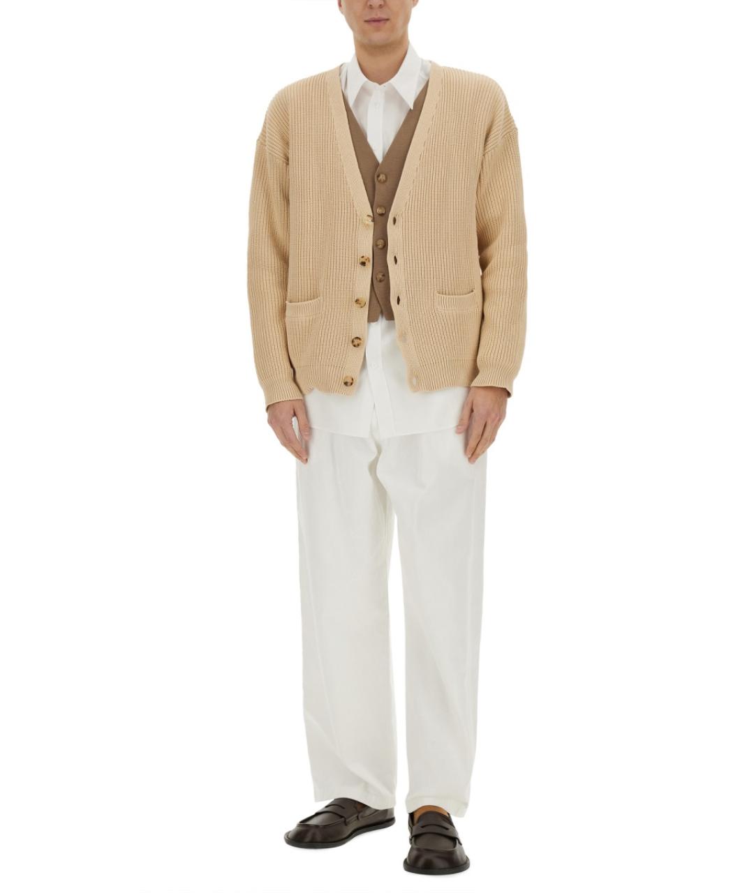 MOSCHINO Белые хлопковые прямые джинсы, фото 3