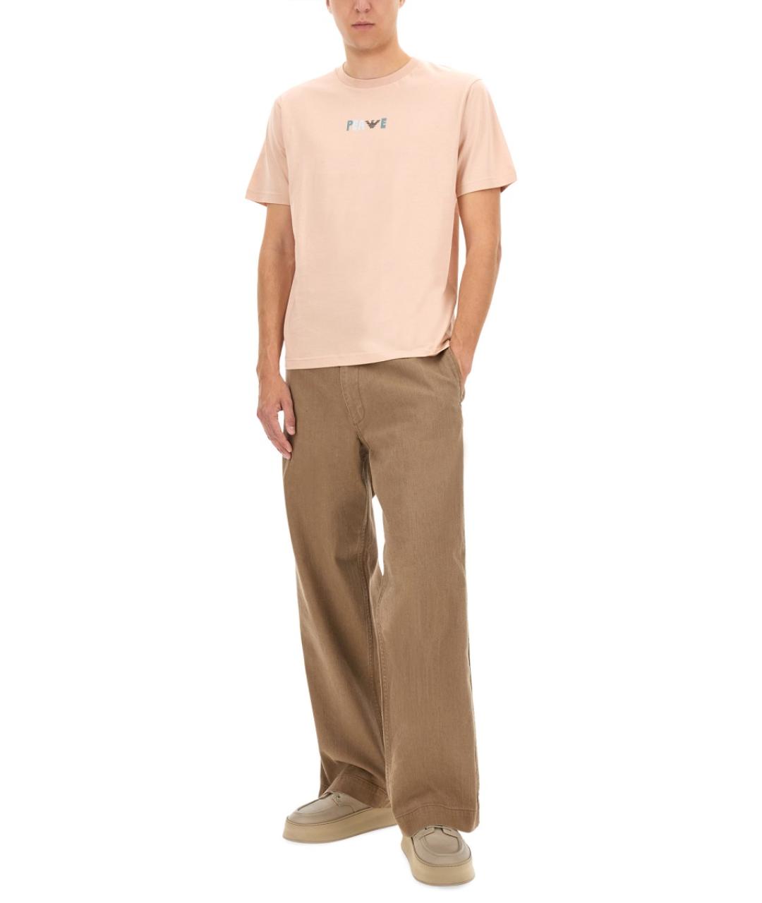 EMPORIO ARMANI Коричневые хлопковые прямые джинсы, фото 2