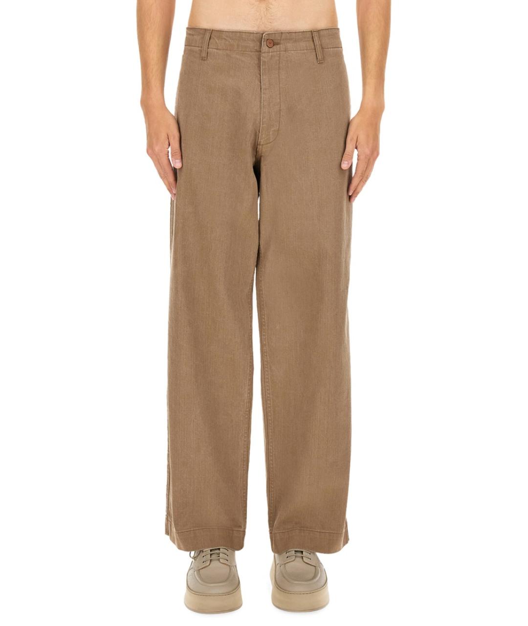 EMPORIO ARMANI Коричневые хлопковые прямые джинсы, фото 5