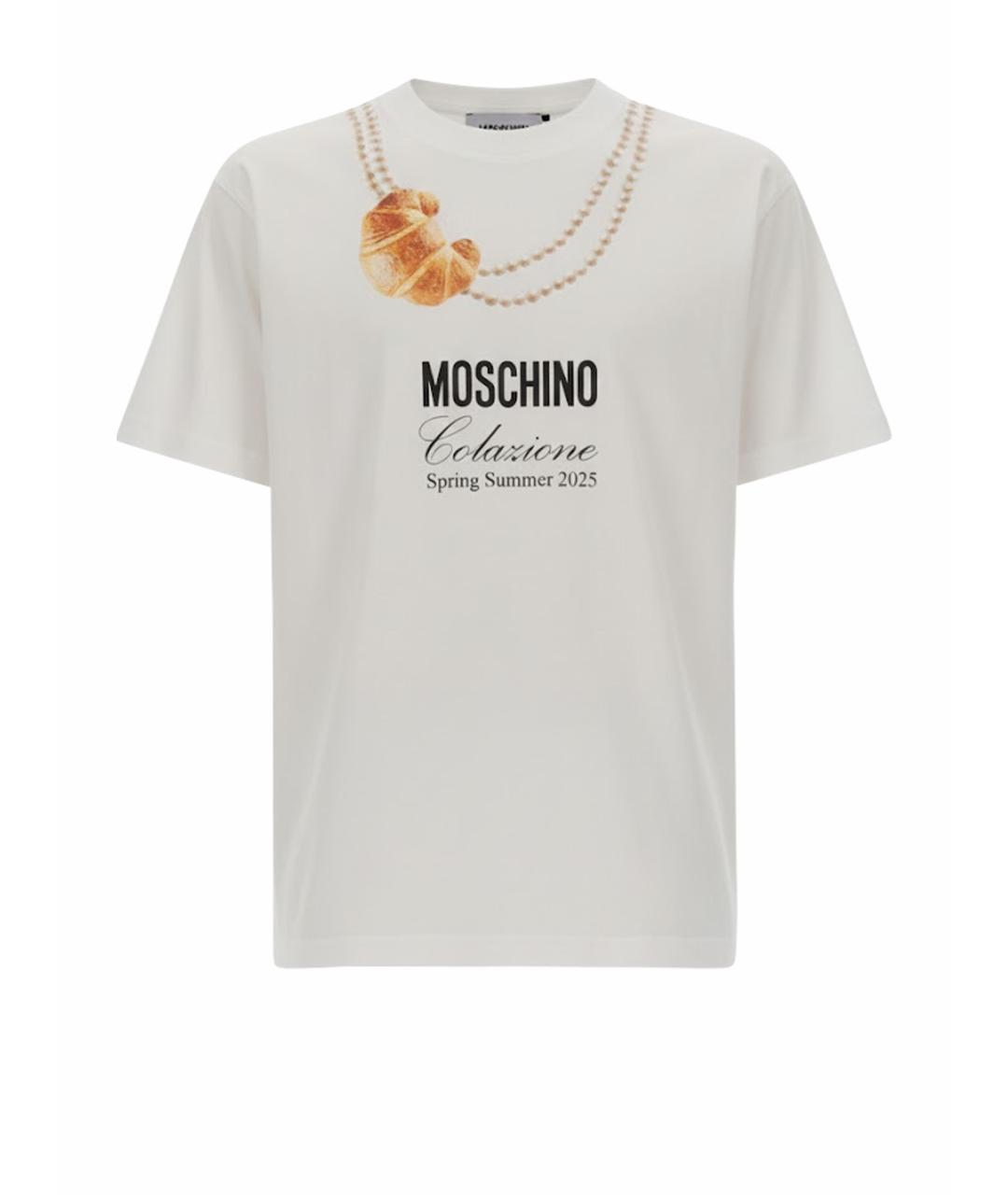 MOSCHINO Белая хлопковая футболка, фото 1