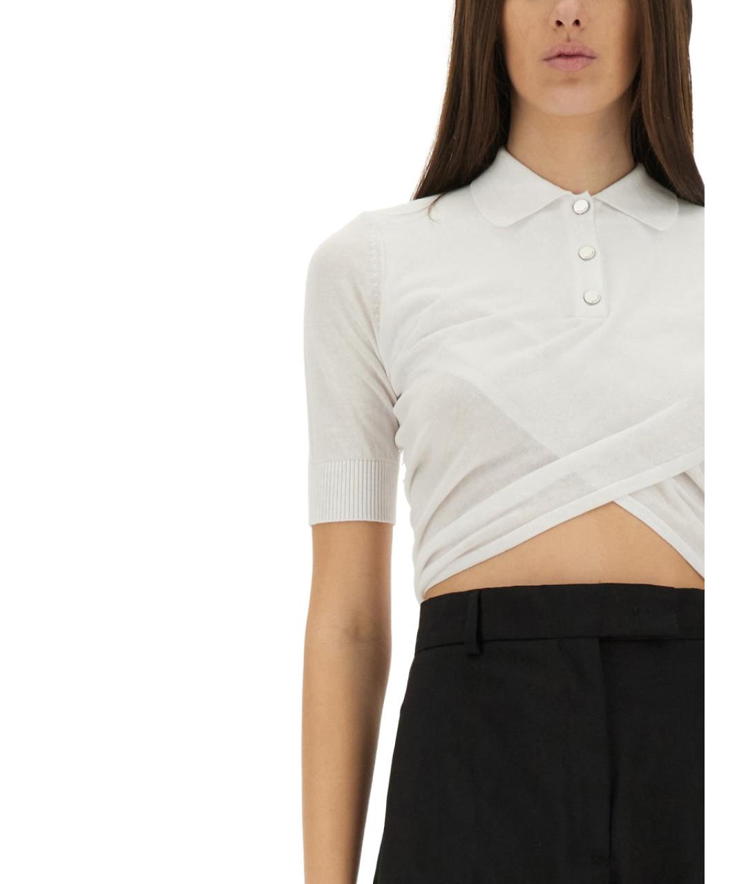 SPORTMAX Белая хлопковая футболка, фото 4