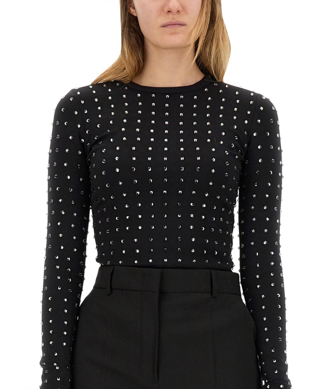 SPORTMAX Черная полиамидовая блузы, фото 4