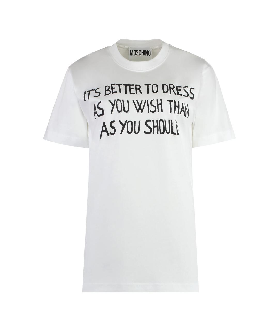 MOSCHINO Белая хлопковая футболка, фото 1