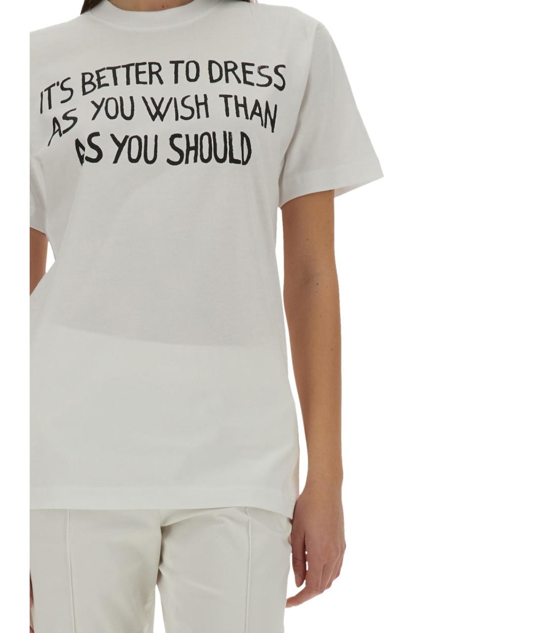 MOSCHINO Белая хлопковая футболка, фото 4