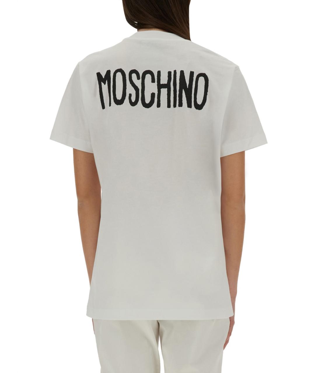 MOSCHINO Белая хлопковая футболка, фото 3