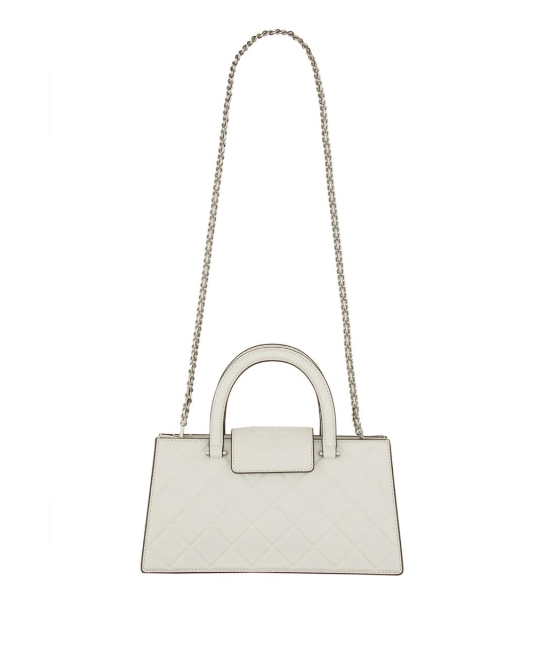 TORY BURCH Белая кожаная сумка с короткими ручками, фото 3