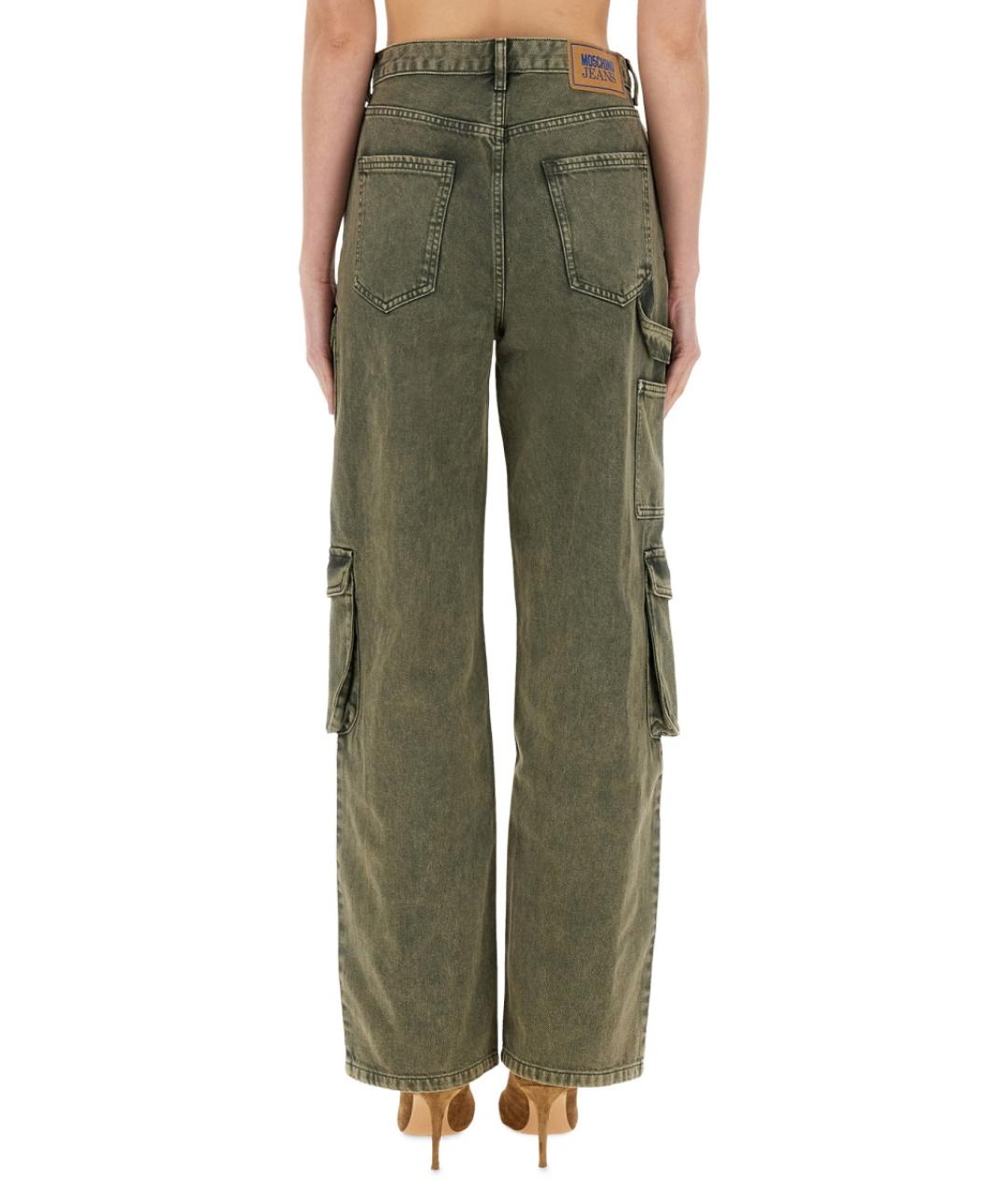 MOSCHINO JEANS Хаки хлопковые прямые джинсы, фото 3