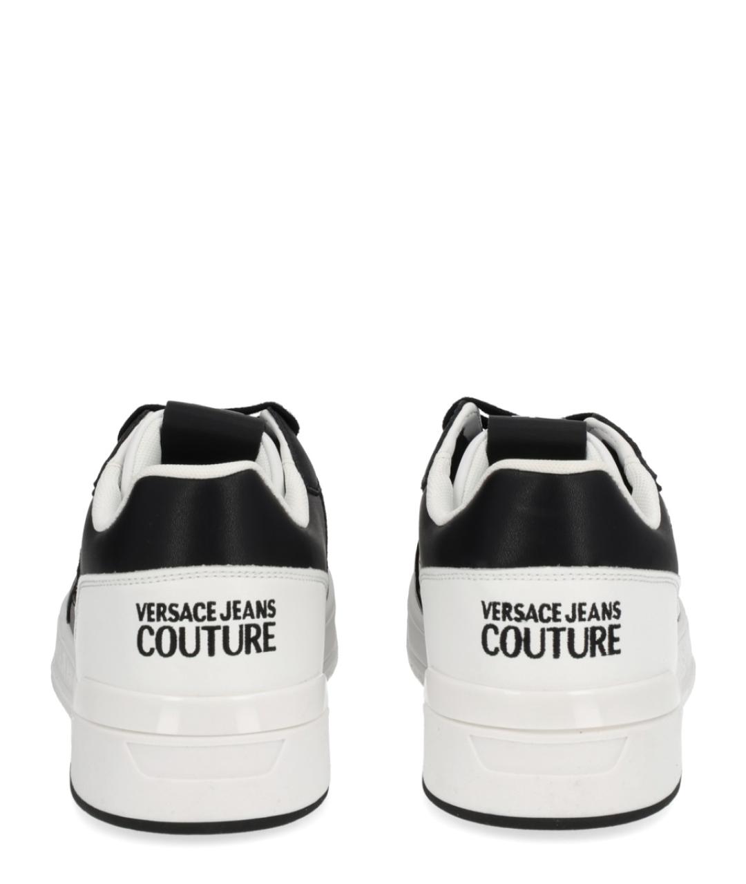 VERSACE JEANS COUTURE Белые кожаные низкие кроссовки / кеды, фото 4