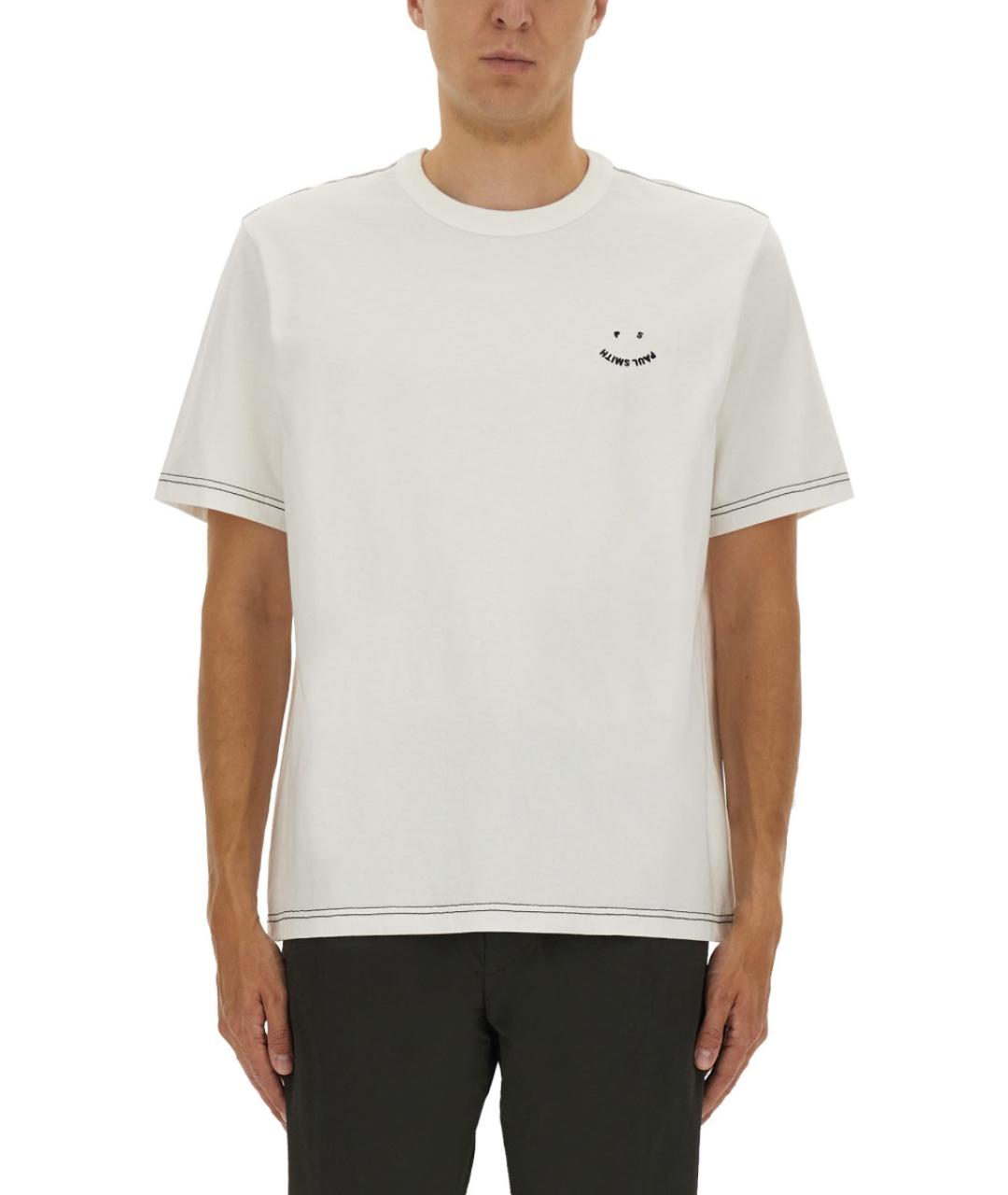 PS BY PAUL SMITH Белая хлопковая футболка, фото 5