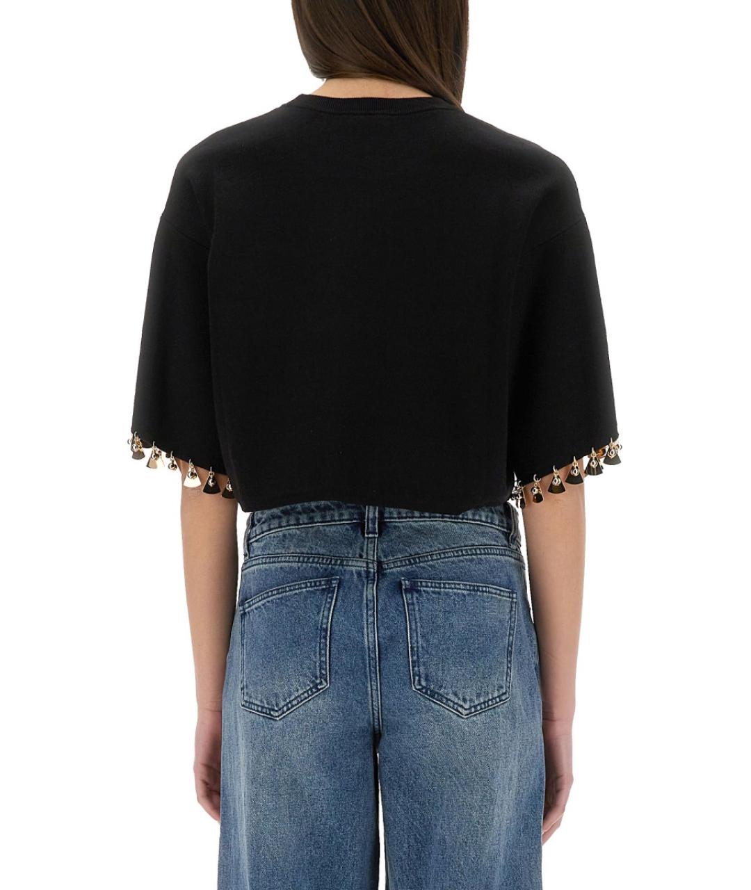 PACO RABANNE Черная шелковая футболка, фото 2