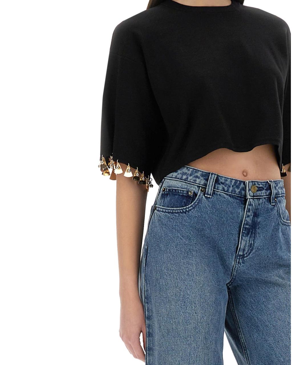 PACO RABANNE Черная шелковая футболка, фото 4