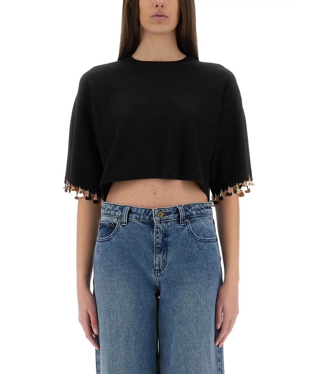 PACO RABANNE Черная шелковая футболка, фото 5