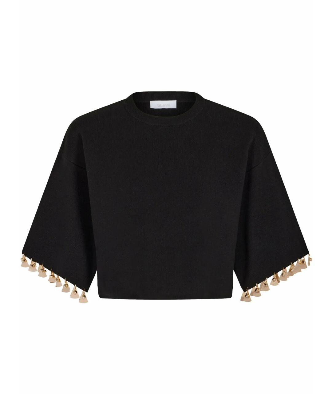 PACO RABANNE Черная шелковая футболка, фото 1