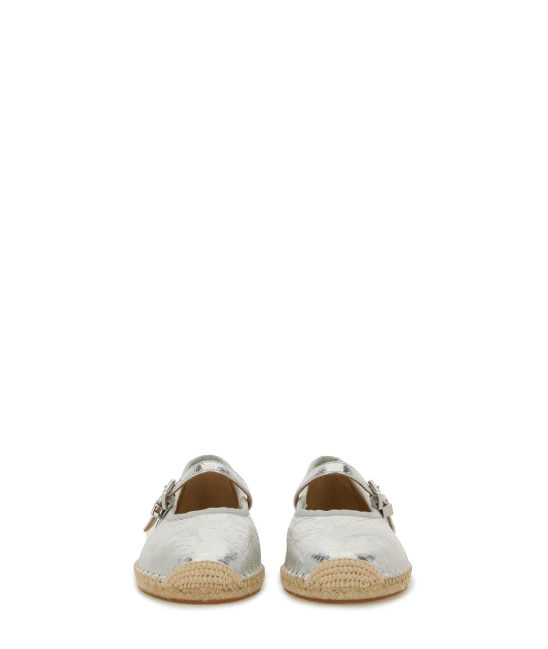 MICHAEL KORS Серебряные кожаные балетки, фото 4